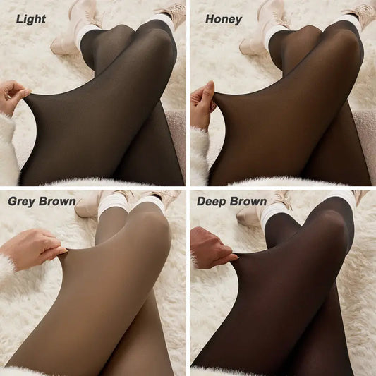 Fleece Lined Tights One-Lined Seams both front and back