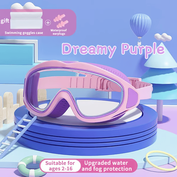 🏊♂️ ✨HD children's large frame waterproof and anti-fog swimming goggles