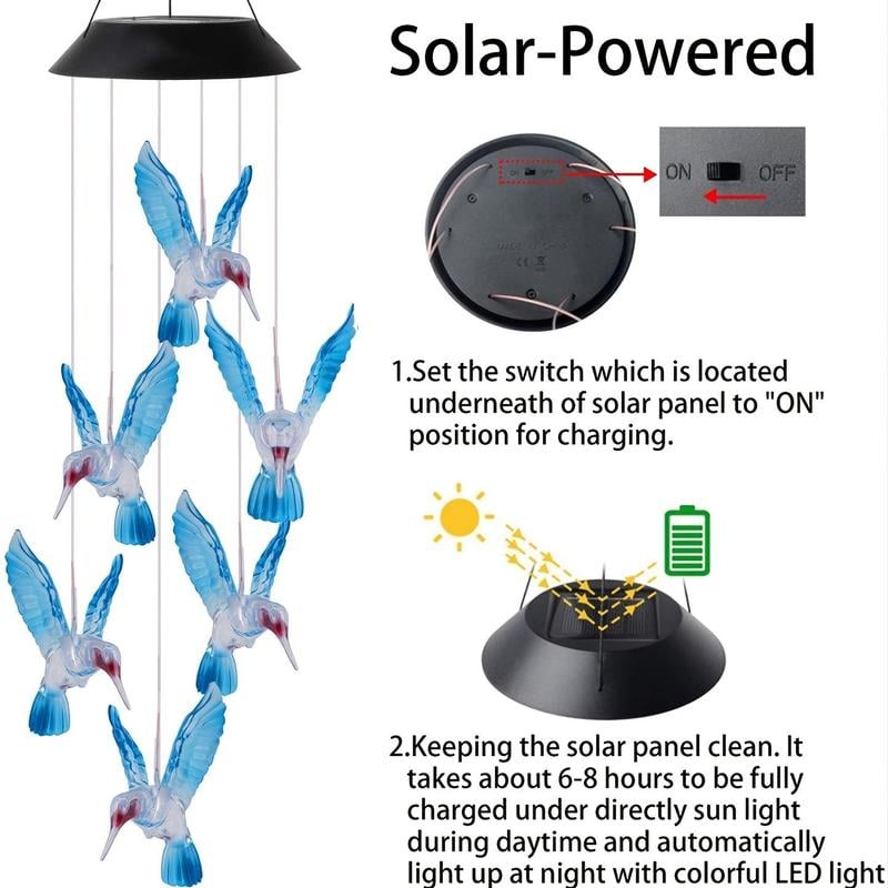 🦋 Enhance Your Garden - 49% OFF - ✨Creative Bird Design Solar Wind Chimes