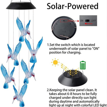 🦋 Enhance Your Garden - 49% OFF - ✨Creative Bird Design Solar Wind Chimes