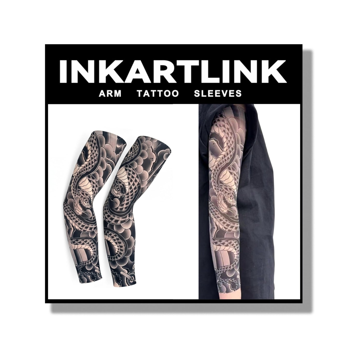2 Pcs Cooling Sun Protection Tattoo Sleeves for MenWomen,UltraRealistic,UltraThin Breathable