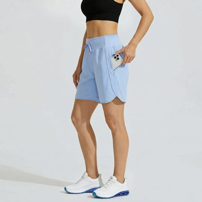 ⏰Hot Sale Women's Active 7 Inseam Athletic Long Running High Wasistband Shorts