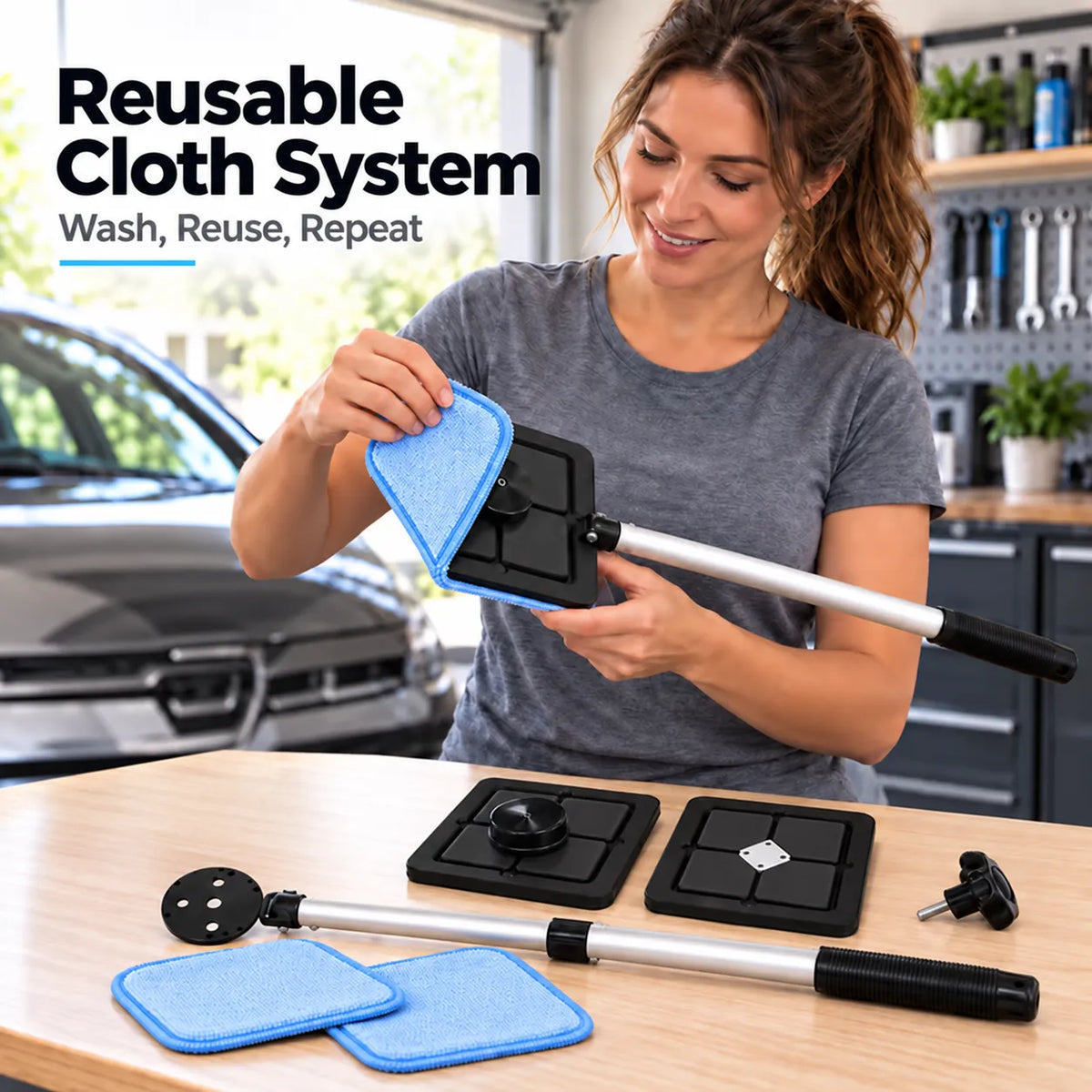 🔥LAST DAY 50% OFF -  Dual Magnetic Car Windshield Cleaner | Streak-Free Auto Glass Cleaning Kit