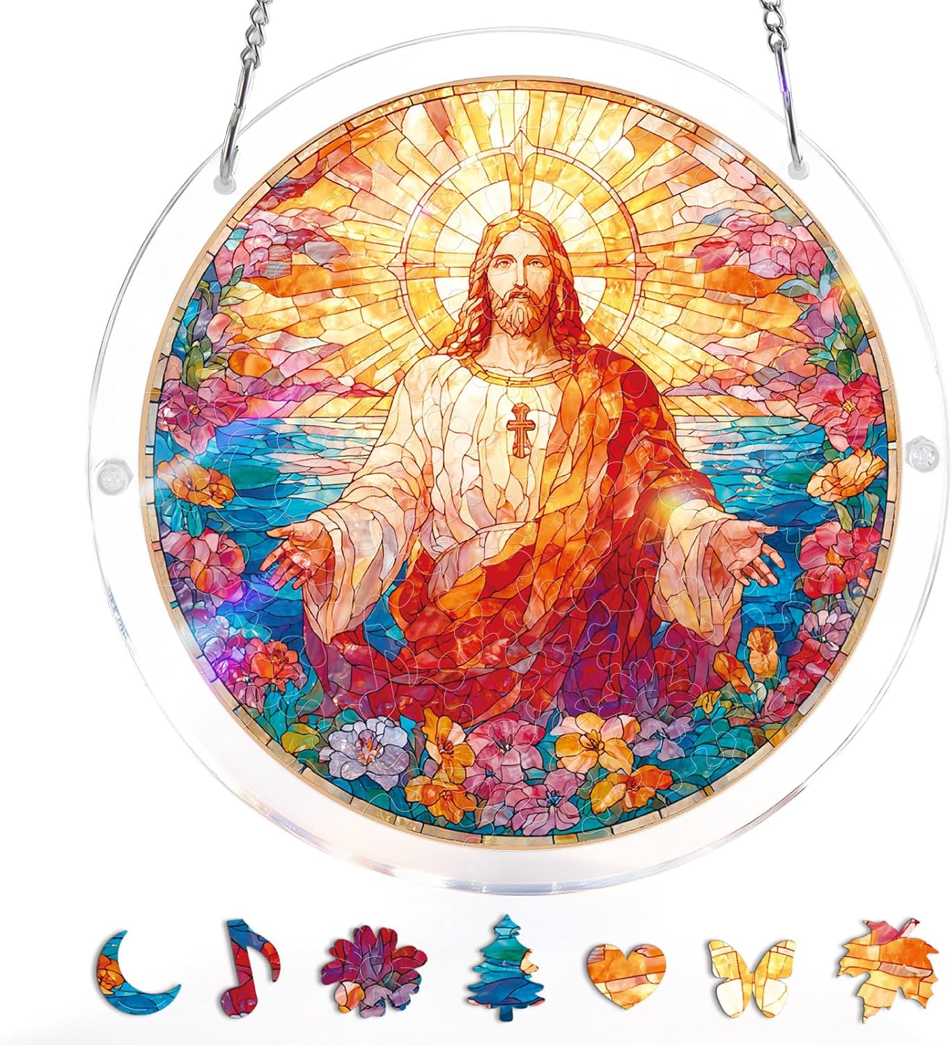 🔥LAST DAY 50% OFF - 🧩Acrylic Jigsaw Puzzle Suncatcher - Glowing Feather Haven