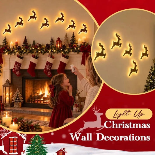 🎄 LED Reindeer Wall Decorations - ✨Festive Christmas Lighting