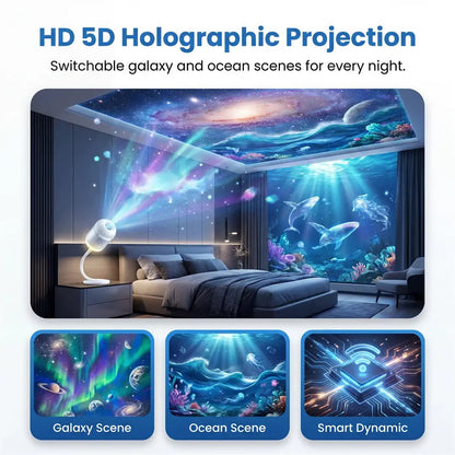 🔥LAST DAY 57% OFF - 🌌🌠HD Smart Dynamic 5D Holographic Night Light Projector