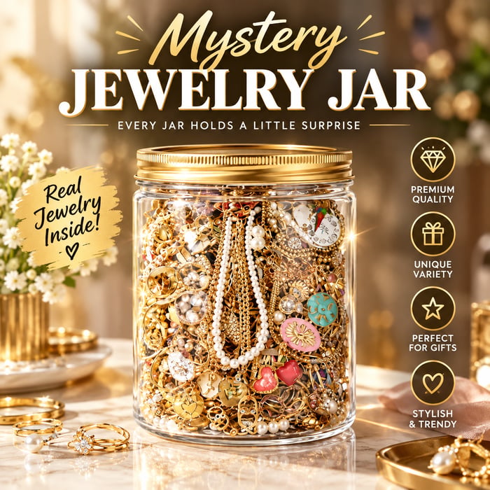 🎄 Mystery Jewelry Jar – Curated Sparkle Collection for a Beautiful Surprise