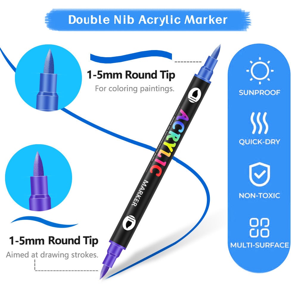 🔥Last Day Promotion 49% OFF🎨Double-Ended Art Acrylic Markers for Professionals & Beginners!