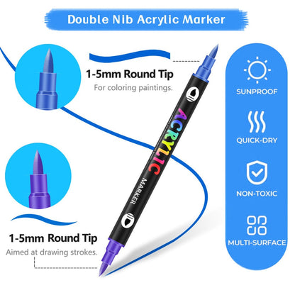 🔥Last Day Promotion 49% OFF🎨Double-Ended Art Acrylic Markers for Professionals & Beginners!