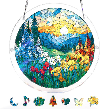 🔥LAST DAY 50% OFF - 🧩Acrylic Jigsaw Puzzle Suncatcher - Glowing Feather Haven