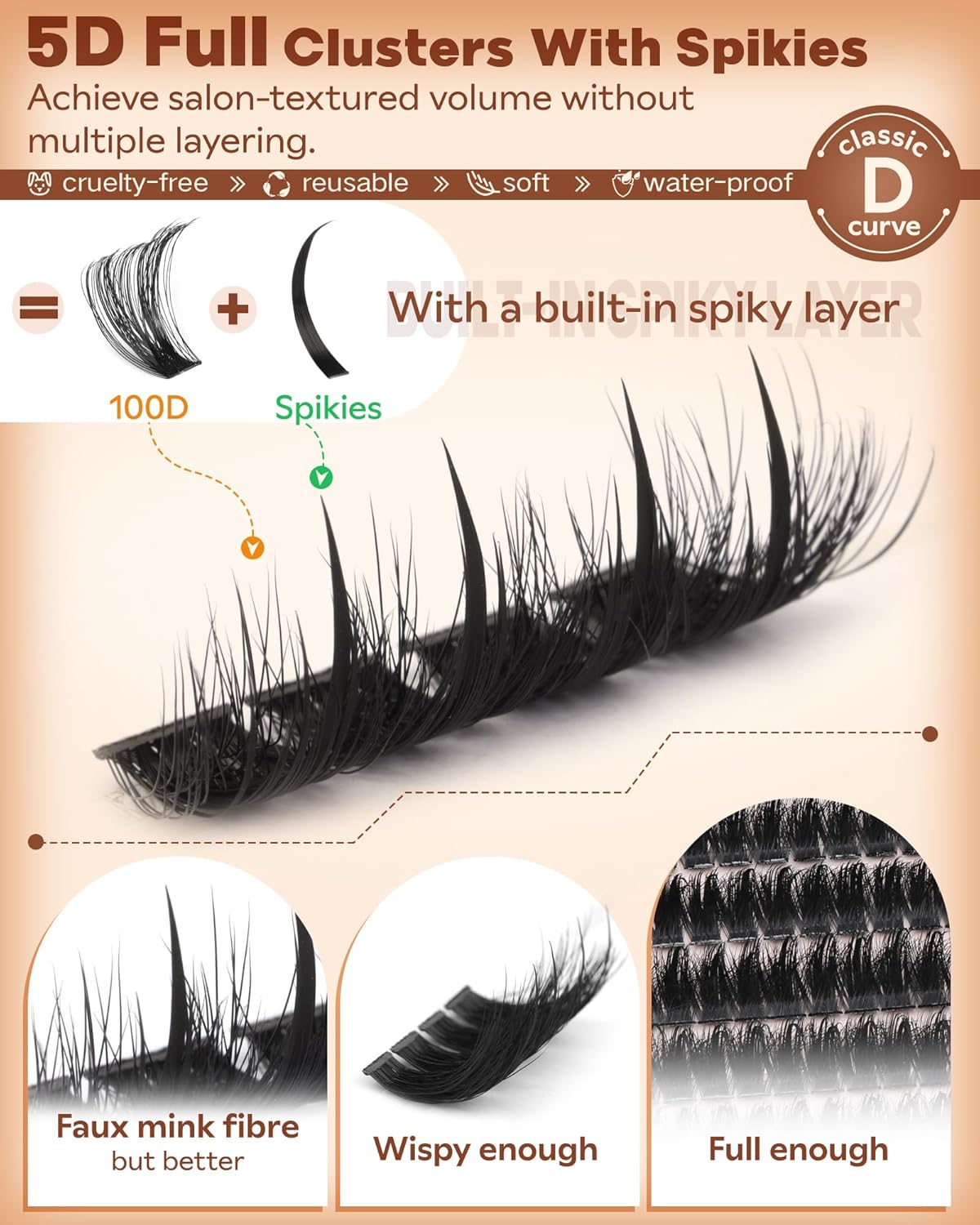 🔥HOT SALE 49% OFF 🔥Salon-Level Lash Cluster With Spikes