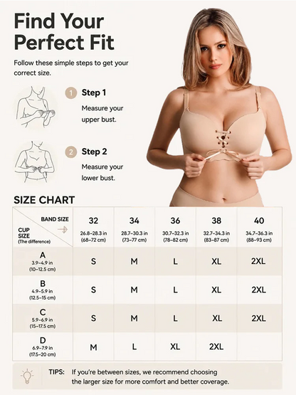 Wireless Strapless Drawstring Push Up Bra