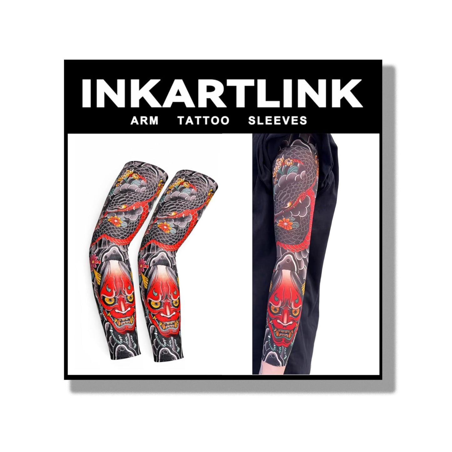2 Pcs Cooling Sun Protection Tattoo Sleeves for MenWomen,UltraRealistic,UltraThin Breathable