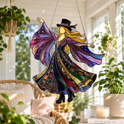 💥 LAST DAY 57% OFF - 💃 Stevie Nicks 🤘 Handmade Stained Glass Spinning Suncatcher