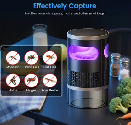 Indoor Insect Trap with Light and Suction Non Zapper Flying Bug Catcher