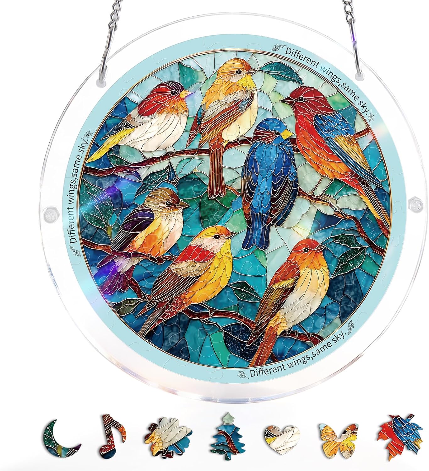 🔥LAST DAY 50% OFF - 🧩Acrylic Jigsaw Puzzle Suncatcher - Glowing Feather Haven