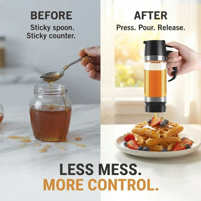 No-Drip Honey Dispenser for Clean, Effortless Everyday Pouring🍯