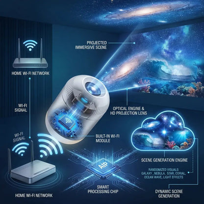 🔥LAST DAY 57% OFF - 🌌🌠HD Smart Dynamic 5D Holographic Night Light Projector