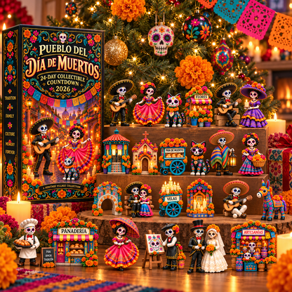 Pueblo del Día de Muertos 2026 – 24-Day Day of the Dead Collectible Countdown Calendar with 24 Unique Miniatures