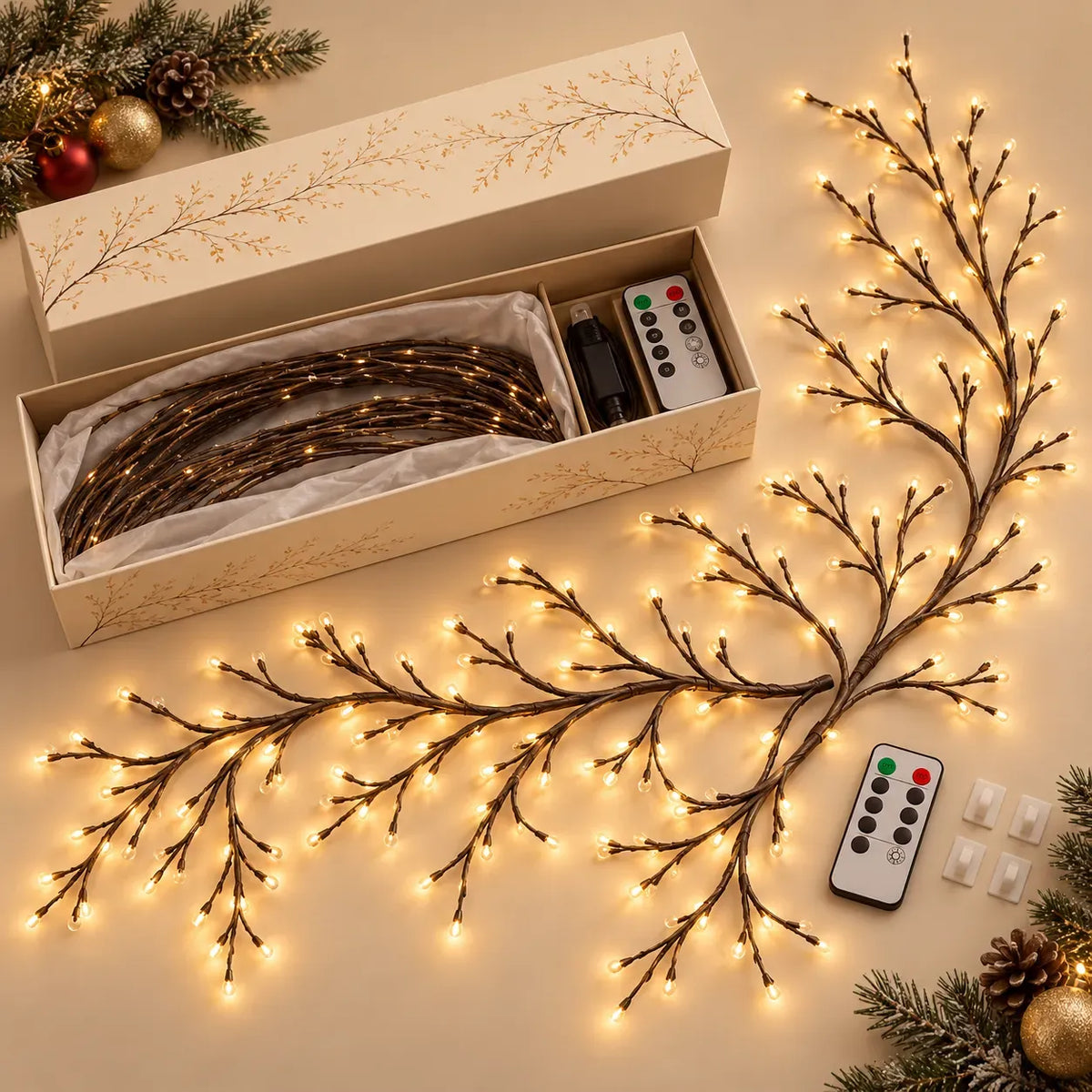 ✨ DIY Flexible LED Branch Lights | 8 Lighting Modes & Remote