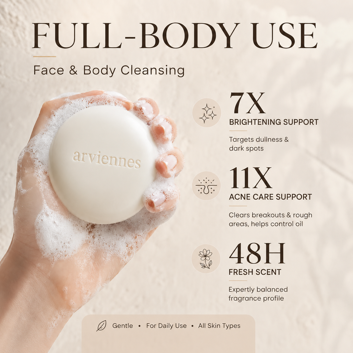 🚿 Niacinamide Skin Brightening Soap melasma dark spots freckle