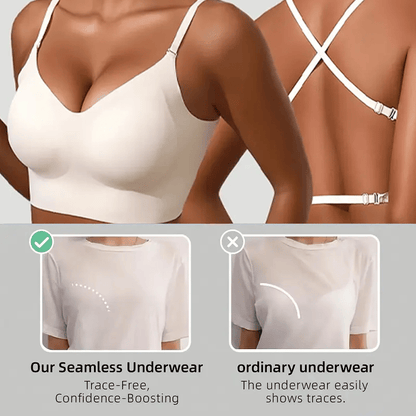 🌓Last Day 49% OFF-🔥Women's Solid Color Wireless Backless Bra