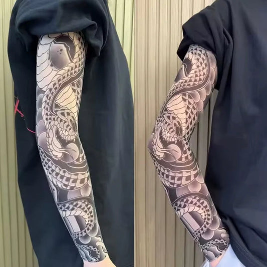 2 Pcs Cooling Sun Protection Tattoo Sleeves for MenWomen,UltraRealistic,UltraThin Breathable
