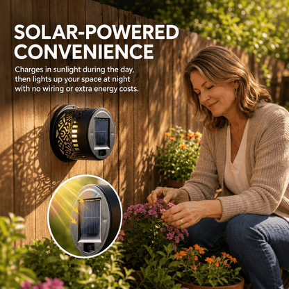 🌓Last Day 49% OFFSolar Mandala Wall Light Outdoor Garden Fence Projector Lamp Patio Ambient Decor