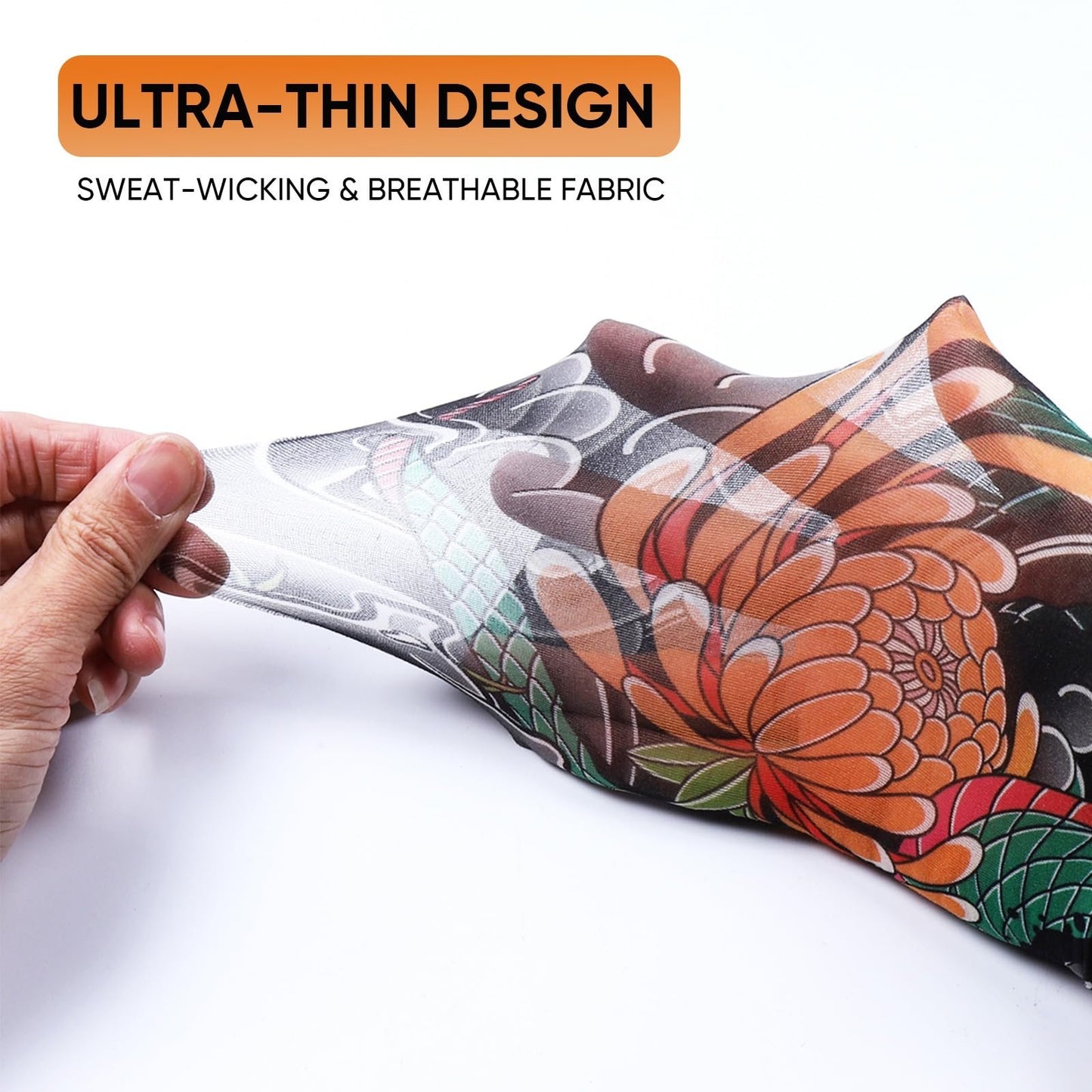 2 Pcs Cooling Sun Protection Tattoo Sleeves for MenWomen,UltraRealistic,UltraThin Breathable