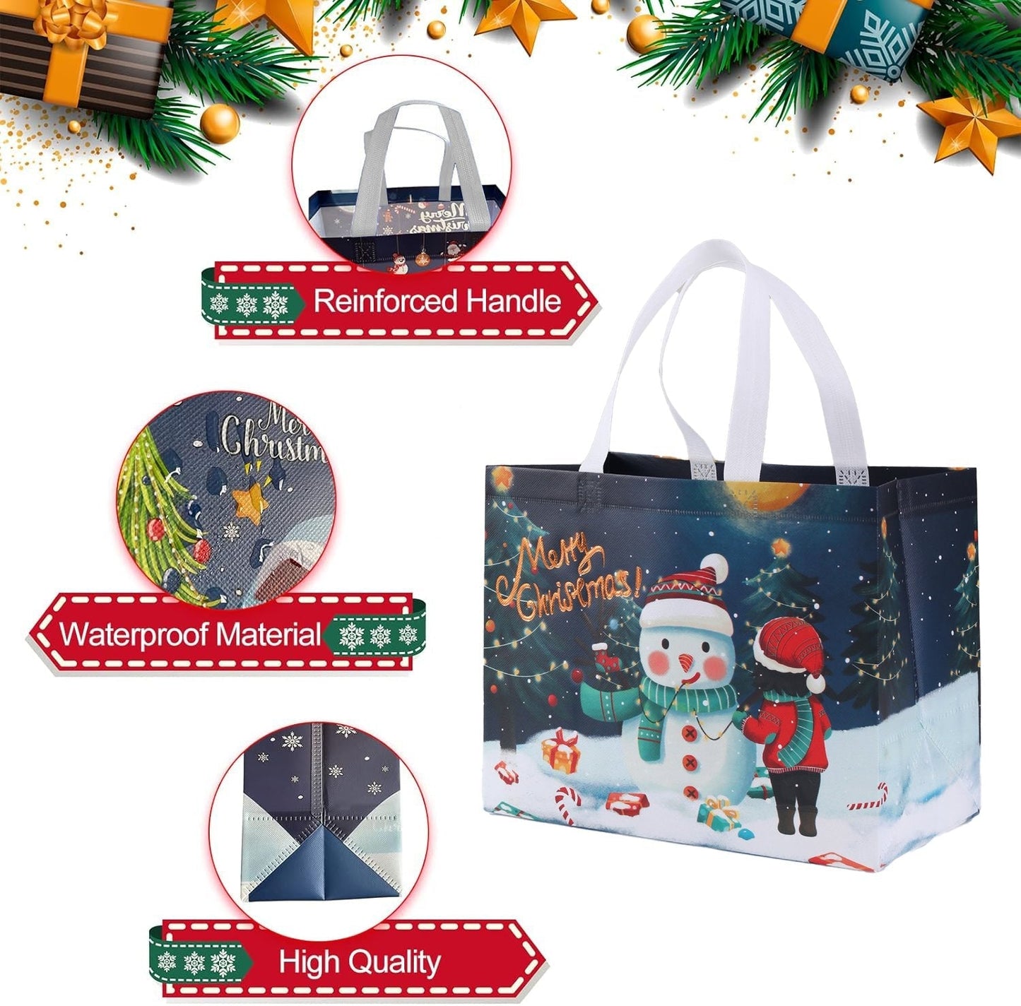 🎁Early Christmas Hot Sale 49% OFF🎅16PCS Christmas Gift Bags With Assorted Patterns
