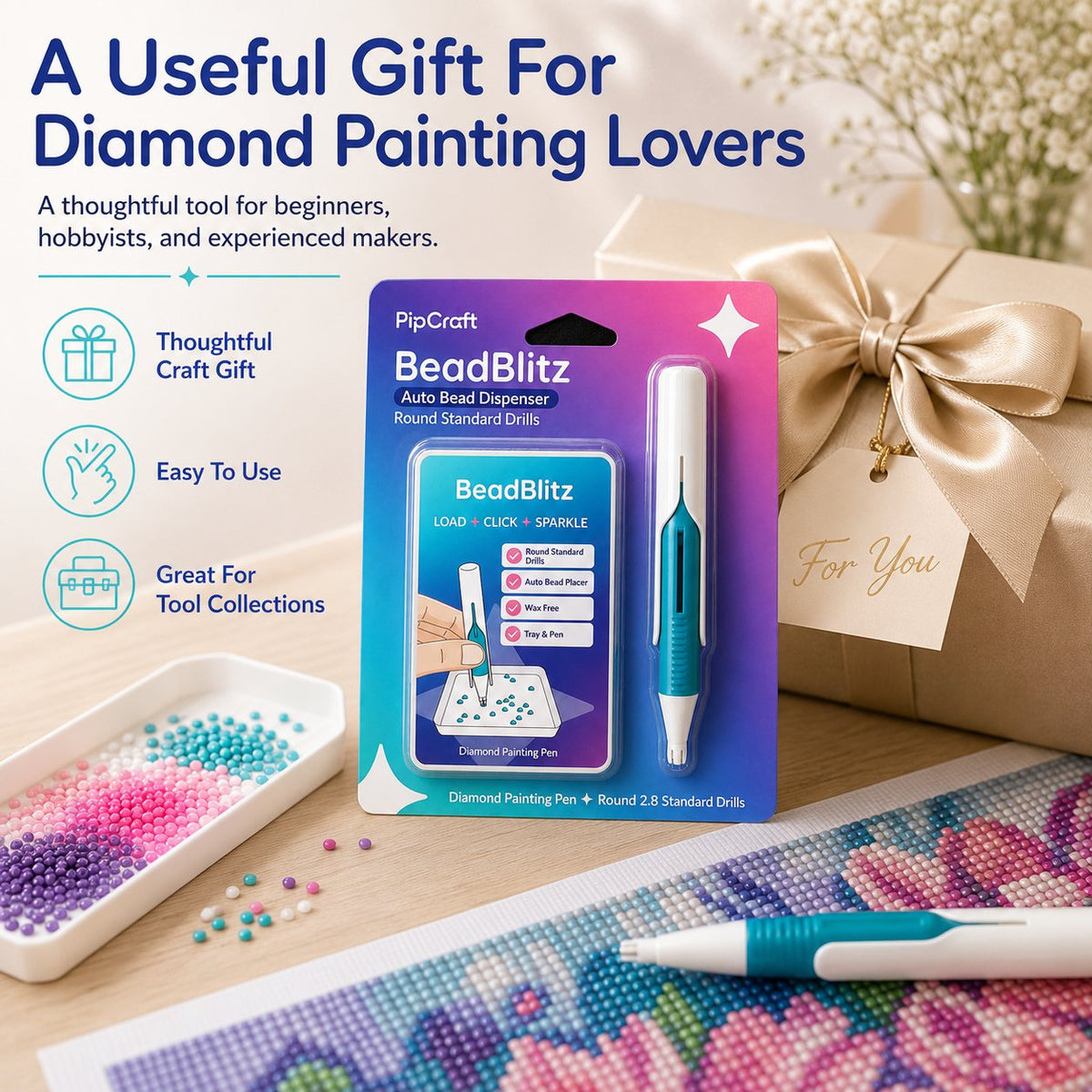 💎✨ Wax-Free Automatic Round Drill Dispenser Pen