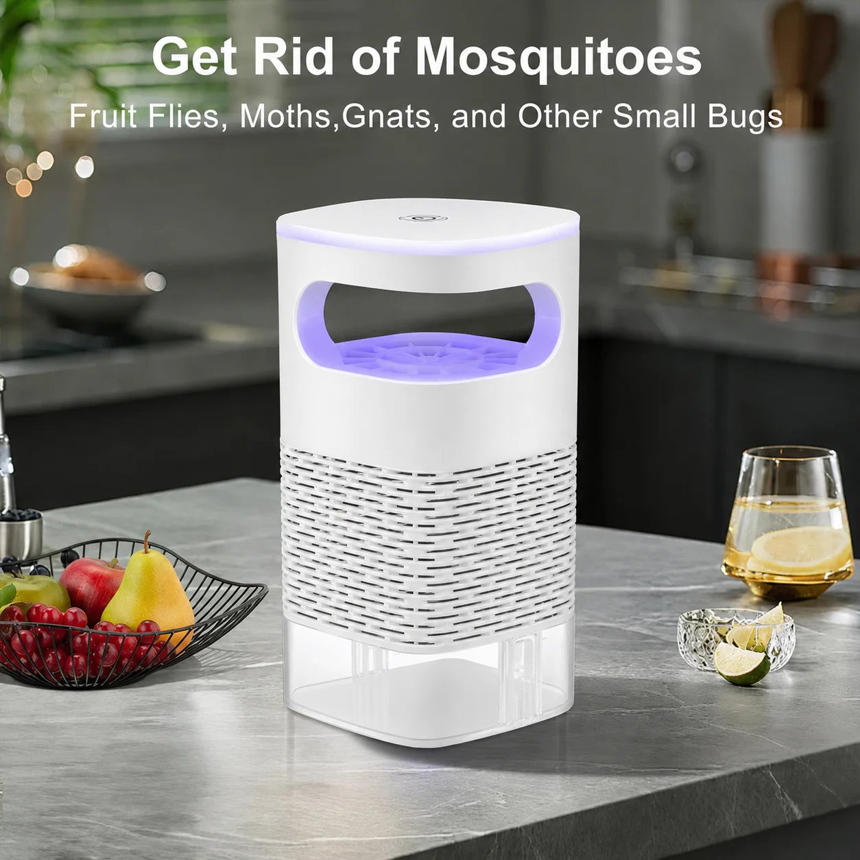 Indoor Insect Trap with Light and Suction Non Zapper Flying Bug Catcher