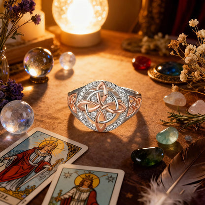 🔥⏰Last Batch Selling Fast!-🔮💍Handmade S925 Witch's Return-Knot Protection Ring💞Protect Your Loved Ones