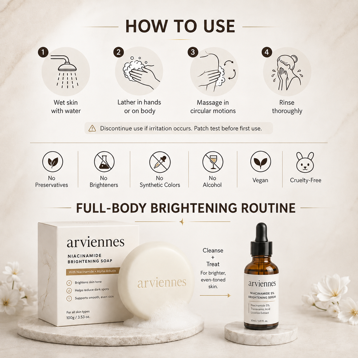 🚿 Niacinamide Skin Brightening Soap melasma dark spots freckle