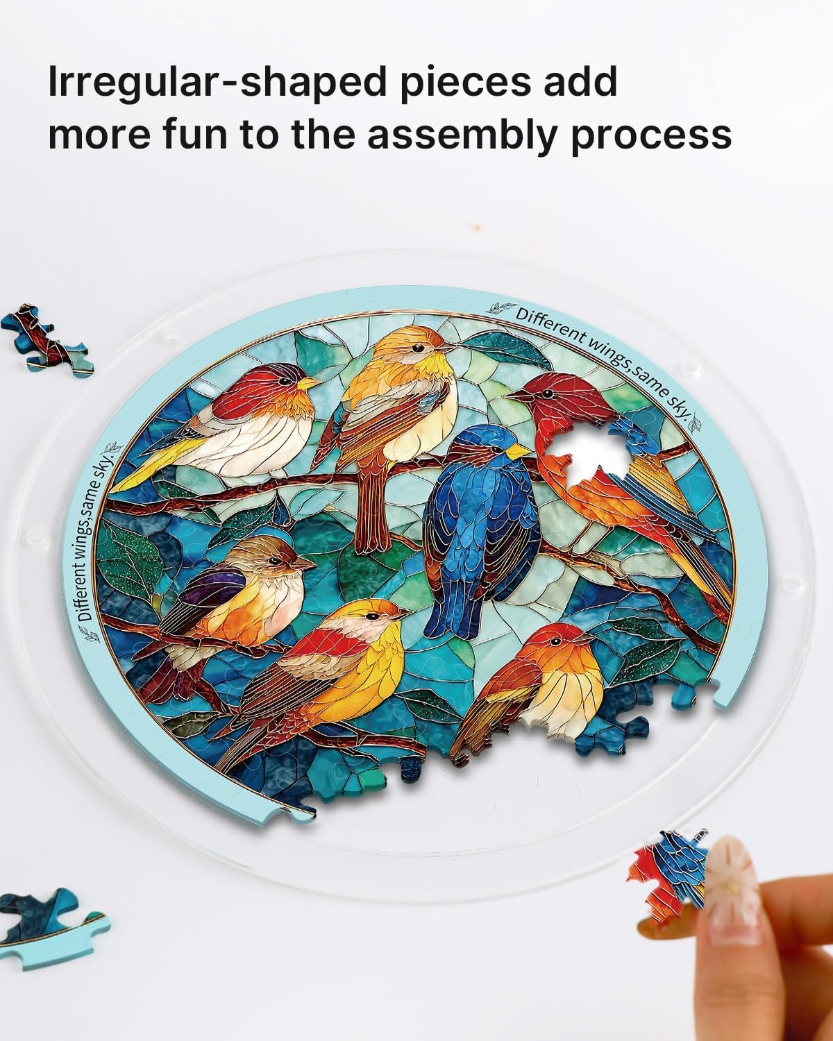 🔥LAST DAY 50% OFF - 🧩Acrylic Jigsaw Puzzle Suncatcher - Glowing Feather Haven
