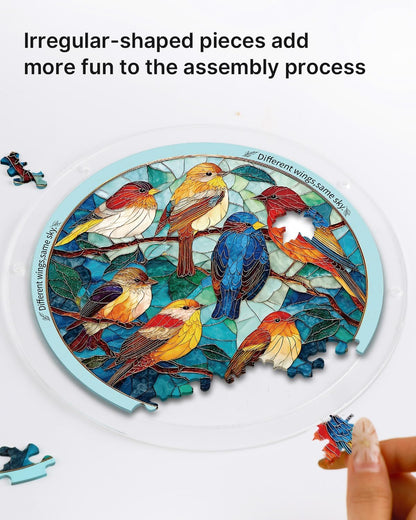 🔥LAST DAY 50% OFF - 🧩Acrylic Jigsaw Puzzle Suncatcher - Glowing Feather Haven