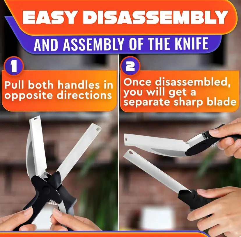 2-in-1 Kitchen Scissors with Cutting Board – Stainless Steel Food Cutter