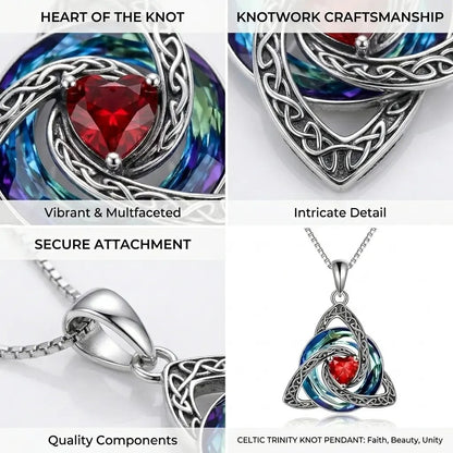 💎🔮 Necklace with Celtic Trinity knot and birthstone