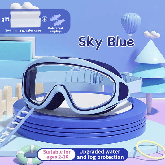 🏊‍♂️ ✨HD children's large frame waterproof and anti-fog swimming goggles