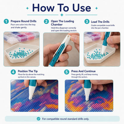 💎✨ Wax-Free Automatic Round Drill Dispenser Pen