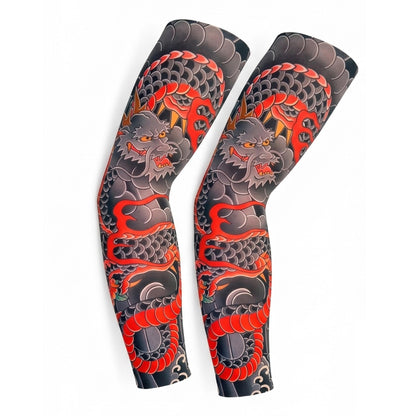2 Pcs Cooling Sun Protection Tattoo Sleeves for MenWomen,UltraRealistic,UltraThin Breathable