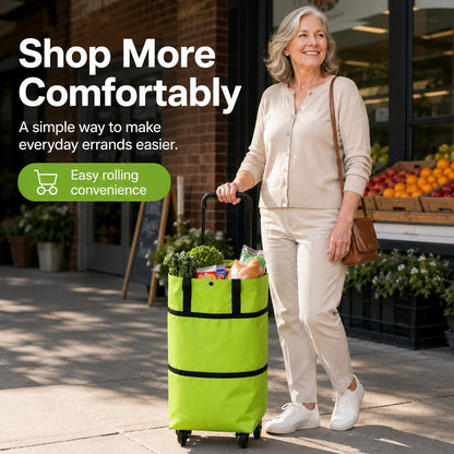 ✨🛒 Large-capacity folding push-pull shopping bag - The perfect choice for large-scale shopping trips