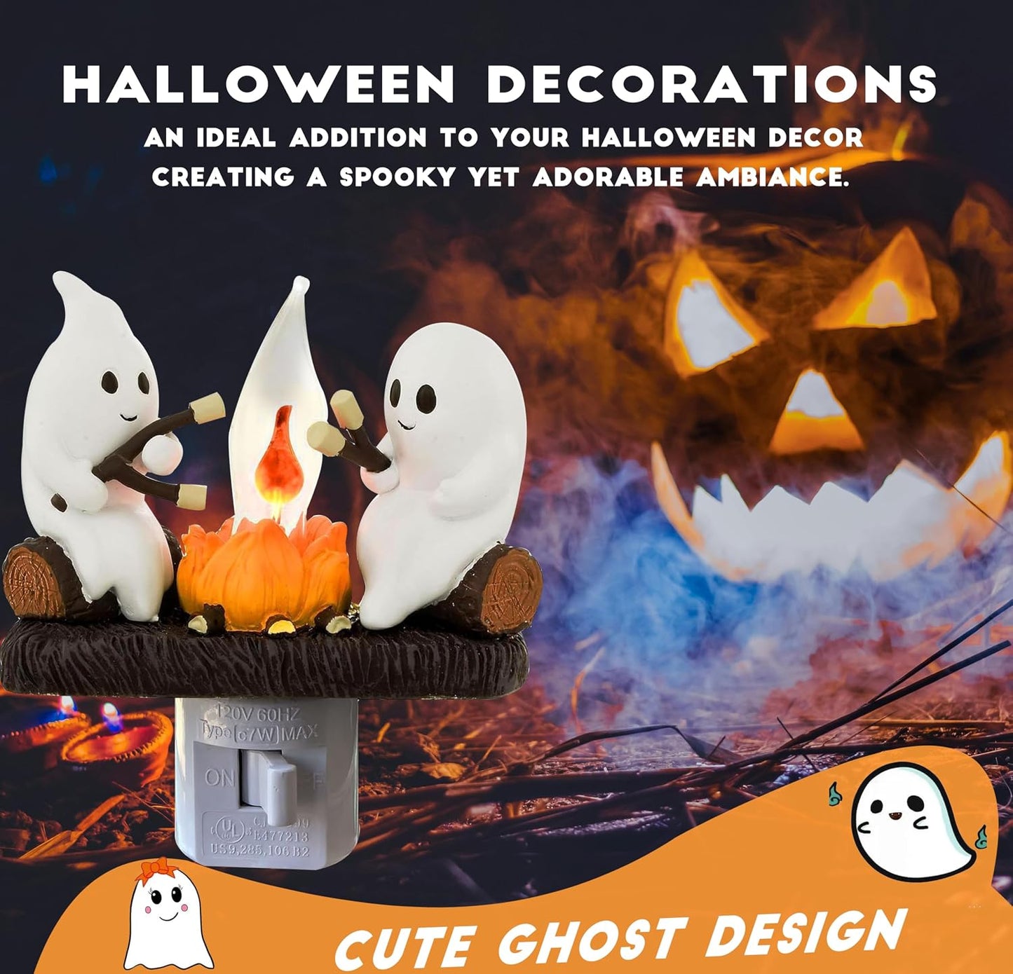 👻Ghost Campfire Flickering Nightlight🔥