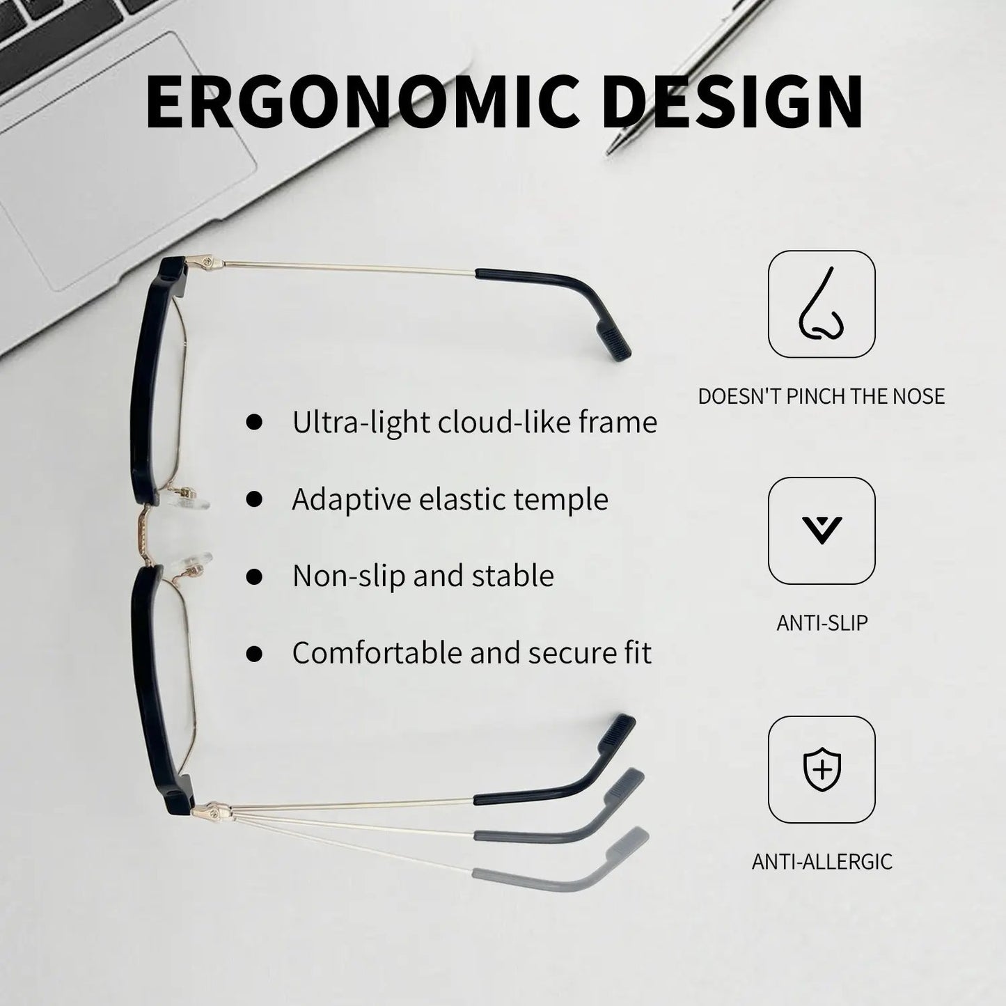 👓✨Classic semi-rimless blue-light-blocking reading glasses
