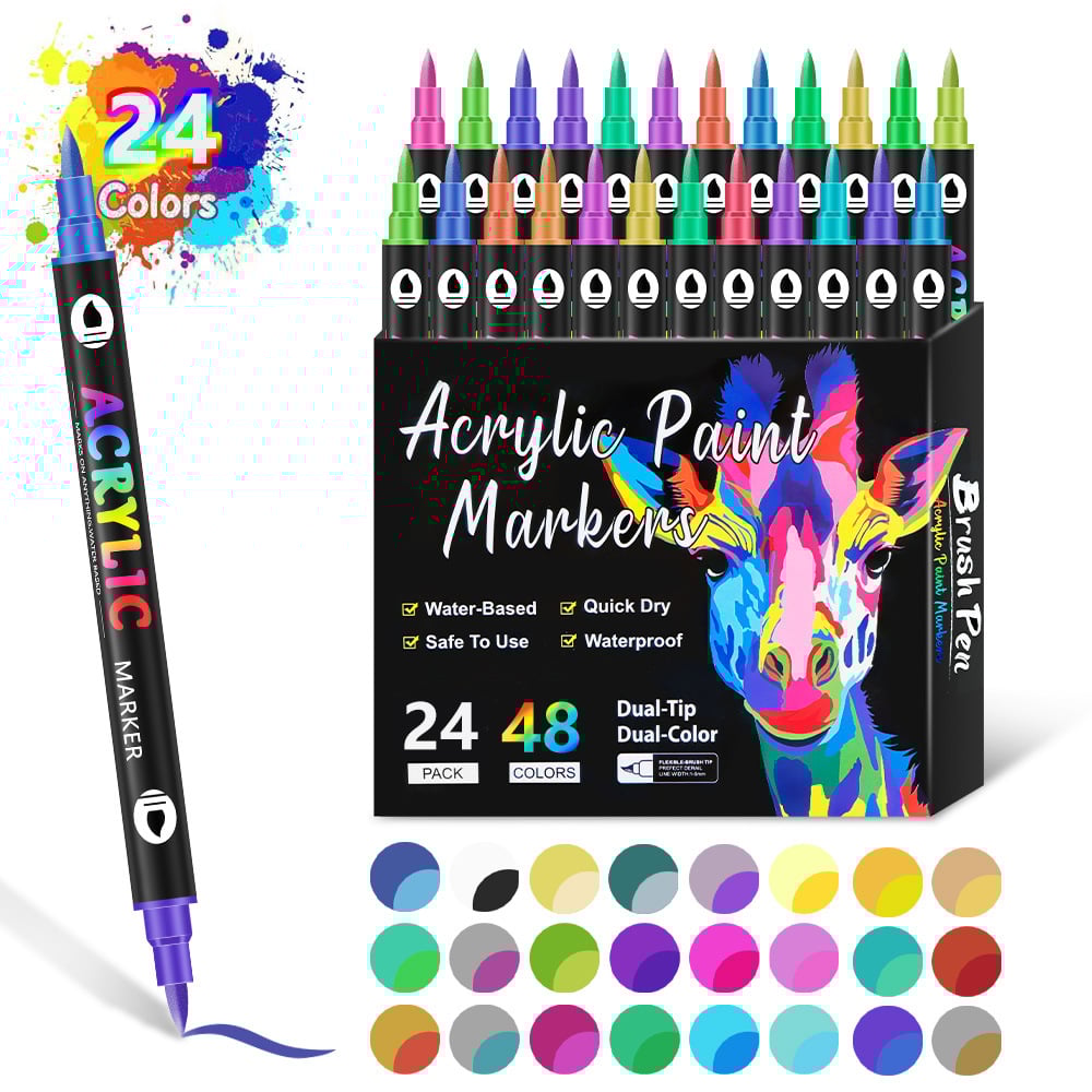 🔥Last Day Promotion 49% OFF🎨Double-Ended Art Acrylic Markers for Professionals & Beginners!