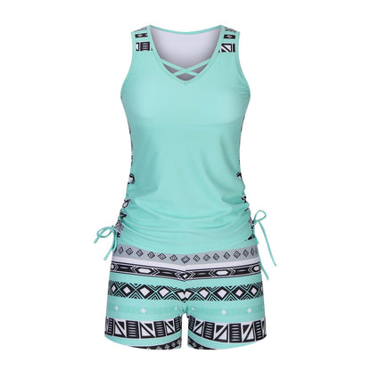 ⏰LAST DAY 60% OFF - Miraclesuit Women's Tummy Control Tankini Set with Built-In Bra – Flattering Boho Swimwear with Shorts🔥 Buy 2 Free Shipping