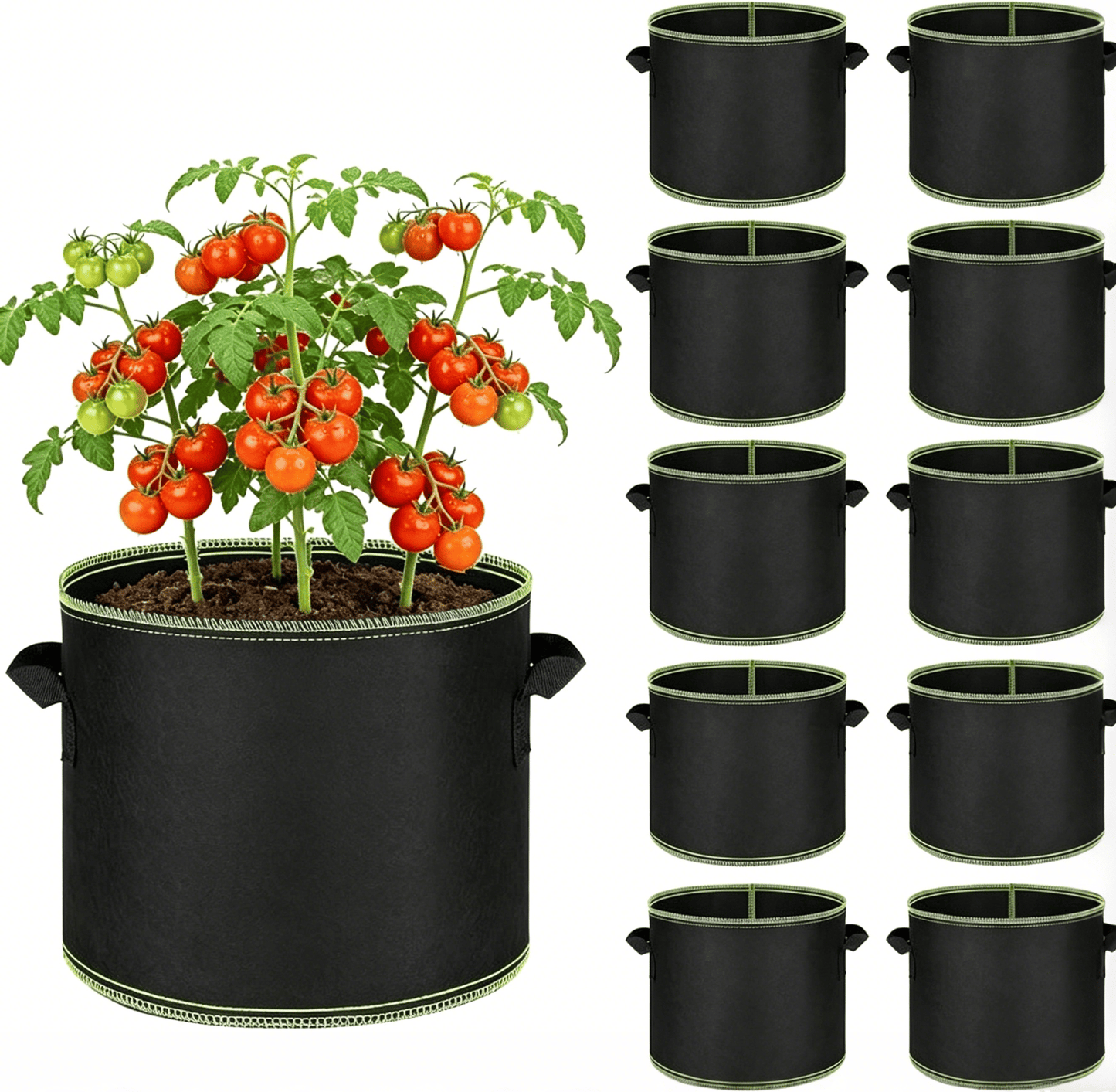 🌱 7 Gallon Grow Bags – Heavy Duty Aeration Fabric Pots with Handles for Vegetables, Flowers & Fruits 🪴