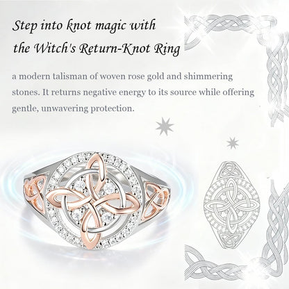 🔥⏰Last Batch Selling Fast!-🔮💍Handmade S925 Witch's Return-Knot Protection Ring💞Protect Your Loved Ones