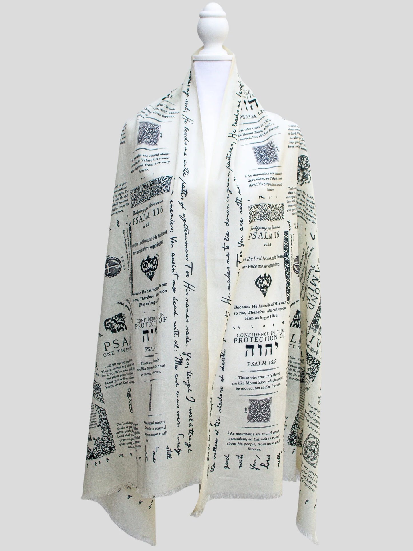 ✝️Handcrafted Christian Prayer Shawl: Protection Bible Verse Scarf, Yeshua Scripture Wrap🙏