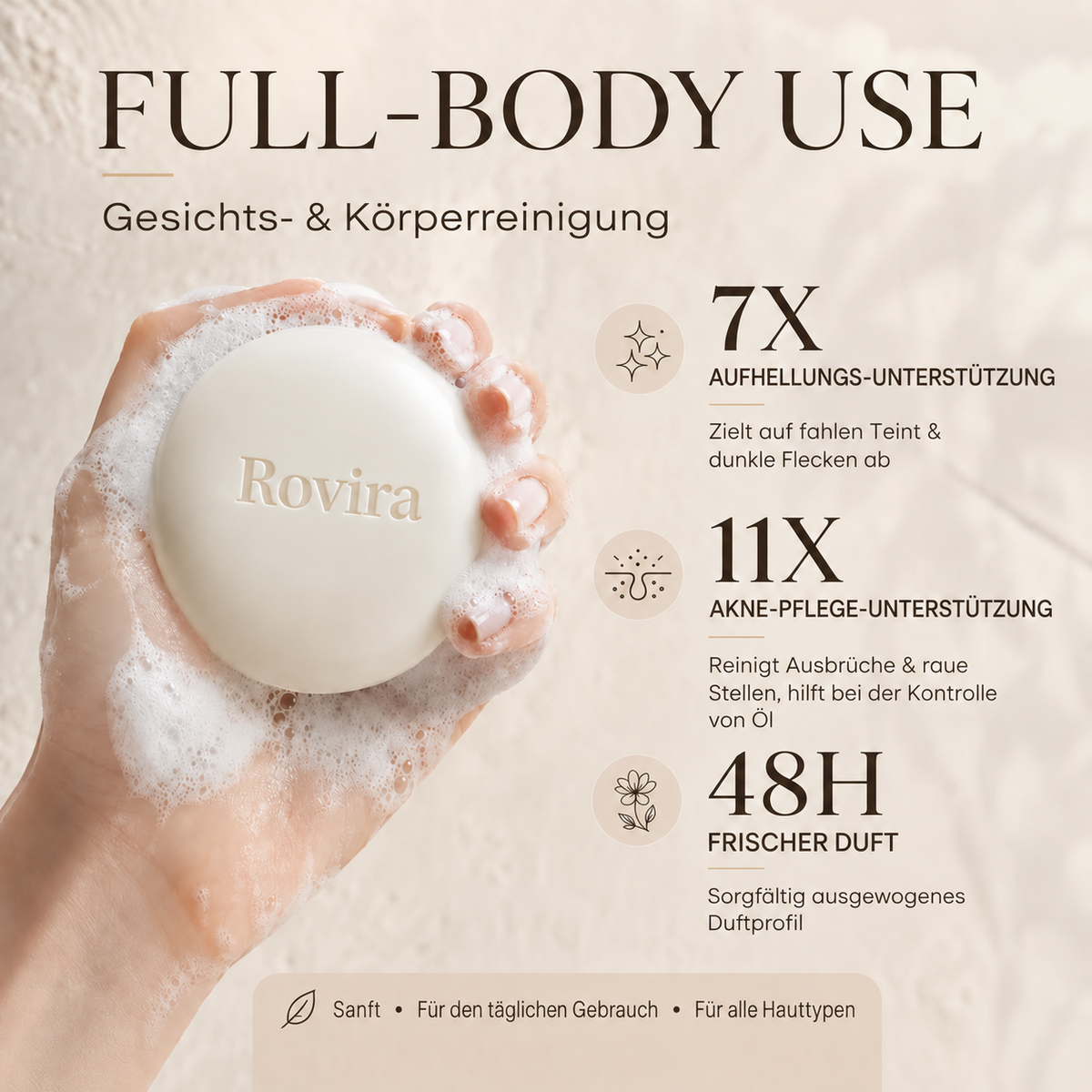 🧴 Niacinamid-Aufhellungsseife für dunkle Flecken, Pigmentflecken & Sommersprossen